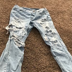 Extremely distressed jeans